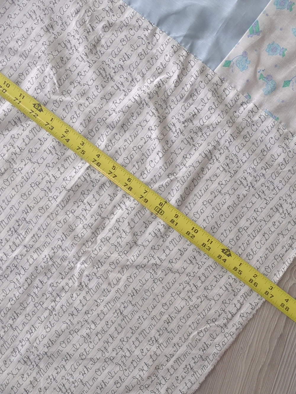 Handmade Peter Rabbit Beatrix Potter Quilt Top 77.5x87 Unfinished Cotton